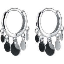 Shangjie OEM joyas 2021 Newest Friendship Gift Small Disc Pendant Earrings Jewelry Sterling Silver Women Trendy Simple Earrings